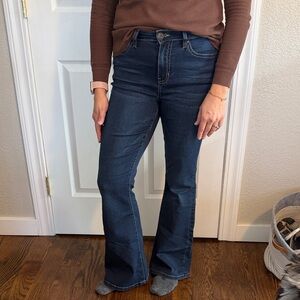 YMI Women's High-rise Dark Blue Flared Jeans size M